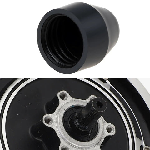 4Pcs Dope E Bike Wheel Nut Caps 21mm Inner Diameter Compatible With 21mm Wheel Nuts On Hub Motors Durable Protective Covers shown with hub