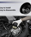 Mechanic using Volvo 86mm 16 Flutes Oil Filter Wrench Set Built Tough Heavy Duty Steel Socket Kit to remove engine cap