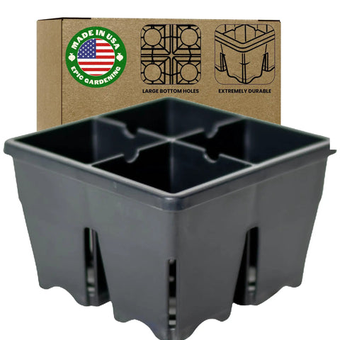 Reusable Seed Starter Tray 4 Cell Seed Starting Trays For Seedlings with black BPA-free material and packaging