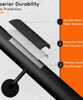 Close-up of Straight Up Heavy Duty 3 Ft Black Aluminum Stair Handrail With 1.5 Inch Pipe Wall Mounted showing durable layers for protection.