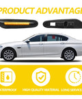 BMW Lit Sequential LED Side Marker Turn Signal Lights Amber Flowing LED Lamps on BMW 5 Series with product advantages shown
