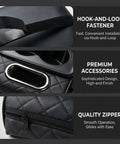 5-In-1 Universal Car Center Console Cover with hook-and-loop fastener, premium PVC leather, and quality zipper, black