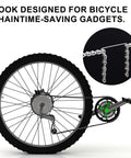 Bicycle wheel with Go-To Bike Chain Hooks 304 Stainless Steel Set For Quick Chain Repair illustration