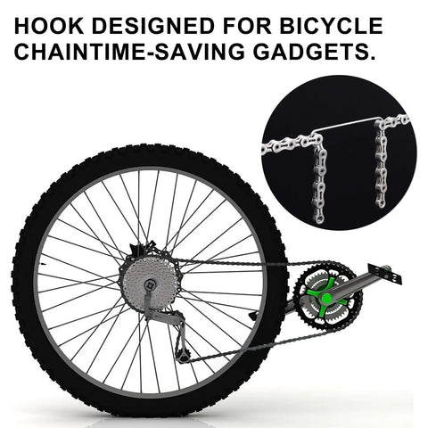 Bicycle wheel with Go-To Bike Chain Hooks 304 Stainless Steel Set For Quick Chain Repair illustration