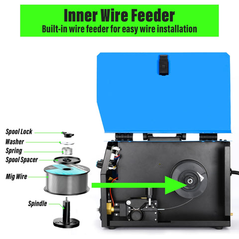 200 Amp MIG Welder 110V 220V 4 In 1 Gas MIG Flux Core Lift TIG And Stick Welding Machine with inner wire feeder