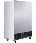Heavy Duty Commercial Reach In Freezer With Dual Glass Doors And Rock Solid Stainless Build For Top Shelf Cold Storage And Easy Setup At Forty Seven Cubic Feet Capacity, stainless steel exterior.