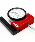 Lathe Tool Post Indicator For Fast Precise Setup And Centering In 3 Jaw And 4 Jaw Chucks Durable Aluminum Housing Built To Last With Accurate Readouts And A 5 Year Warranty For Machinists And Gearheads, red anodized body with dial and probe
