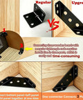 Comparison of Tough As Nails Black Stainless Steel Corner Braces For Wood Lock Tight L Brackets demonstrating simpler installation.