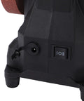 LiebeWH Cordless Mini Bench Sander Polisher 6 Gear Grinding Machine with on/off switch and power port close-up detail.