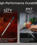 Long Range Wireless Meat Thermometer For Smoker And Grill With Dual Probes, 750ft Bluetooth Reach, IPX7 waterproof demonstration