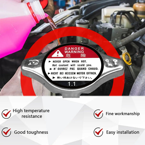 Radiator Cap Replacement OEM 19045-PAA-A01 shown on car engine, highlighting fine workmanship and easy installation.