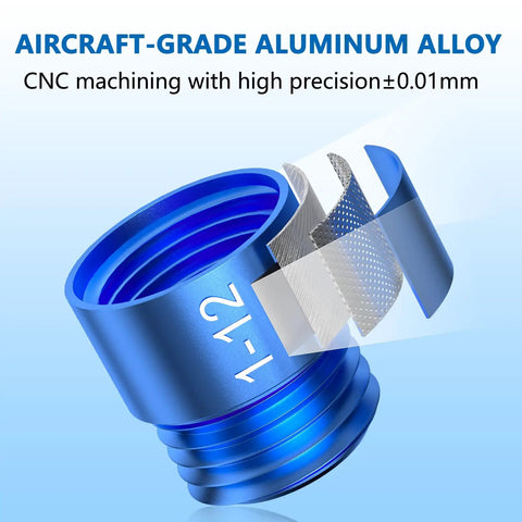 Aircraft-grade aluminum alloy thread checker part with CNC machining for 1-12 size. All In One 52 Piece Thread Checker Kit For Nuts And Bolts With 28 SAE And 24 Metric Gauges Quickly Identify Bolt Sizes And Threads Covers M2 To M20 And SAE Range For Fastener Fitting And Inspection.