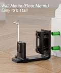 Sliding Barn Door Floor Guide with Adjustable Roller, U-Shape Flexible Flush Design, wall mounted black hardware installed