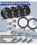 Heavy Duty Bumper Quick Release Clips Fasteners Kit For Front And Rear Bumpers Universal Fit For Most Cars Includes Washers And Stainless Steel Screws Easy Install Durable Aluminum Alloy With Rubber Seals Black shown with components