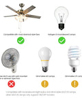 Compatibility guide for Universal Ceiling Fan Remote Kit: compatible with certain fan and light types.