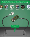 2 Pack Magnetic Soldering Helping Hands Third Hand Tools with flexible metal arms holding a PCB for crafts and repairs