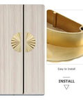 Antique Gold Semi Circle Cabinet Pulls Set Of 2 With 64mm Hole Spacing Zinc Alloy Drawer Handles For Kitchen Cabinets installation detail