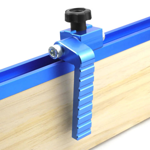 2 Pack T Track Flip Stop For 3 Inch Woodworking Fence Blue Aluminum Pro Grade Miter Saw Stop Block Universal And Double Cut T Tracks Adjustable Arm For Precise Repeatable Cuts