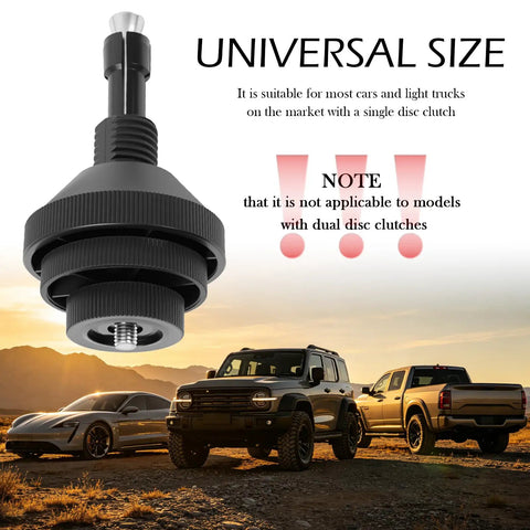 Sick Car Clutch Alignment Tool Kit With Dual Expansion Clamps For No Sweat Centering Pilot Shaft and Smooth Transmission Install on Almost Any Domestic or Foreign Ride, showing universal size clutch tool.
