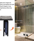 Bathroom with 2 Pack Glass Shower Door Hinges With Mounting Hardware In Black for 3/8 to 1/2 Inch Glass Stainless Steel 90 Degree