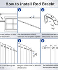 Installation guide for Heavy Duty Black Curtain Rod Set For Windows 45 To 48 Inches With Matte Black Lamp Style Finials