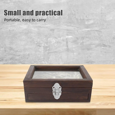 Wooden box with Vintage Metal Toolbox Lock Hasp Latch Set With Screws 6 Piece Small Cabinet Lock For Jewelry Boxes Keepsake
