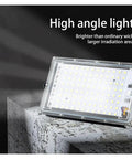 JUDYSSY 50W 100W Uv Led Flood Light Ip65 Waterproof Ac220 240 Outdoor Floodlight showcasing high-angle light and LED design.