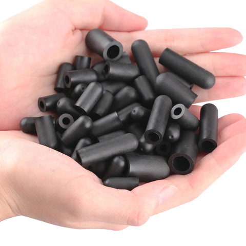 80pcs vacuum hose caps, black rubber, automotive use, six sizes, in-hand view