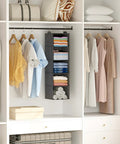 Big Time Heavy Duty Hanging Closet Rack With Five Roomy Compartments For Tees Jeans And Towels Dang Sturdy Beige Build 3 Pack in closet.