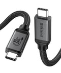Ultra Fast USB4 Thunderbolt 5 Cable 5Ft USBIF Certified High Speed 80Gbps 240W 8K Ready Zero Signal Loss Bidirectional Data Transfer For Pro Gear And Creative Setups, braided USB-C cable
