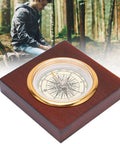 Go To Portable Alloy Compass With Wooden Box For Camping And Hiking Essentials Vintage Aluminum Outdoor Gear