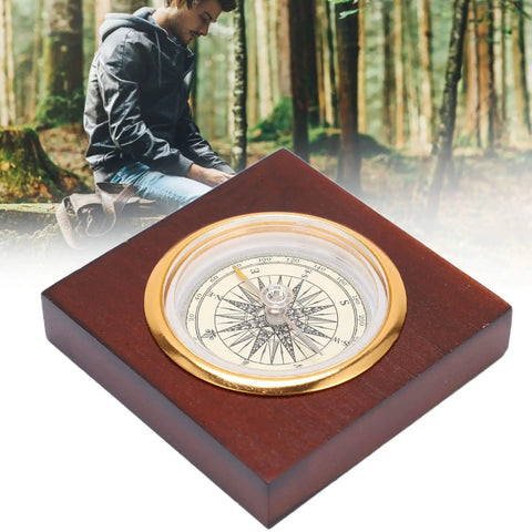 Go To Portable Alloy Compass With Wooden Box For Camping And Hiking Essentials Vintage Aluminum Outdoor Gear