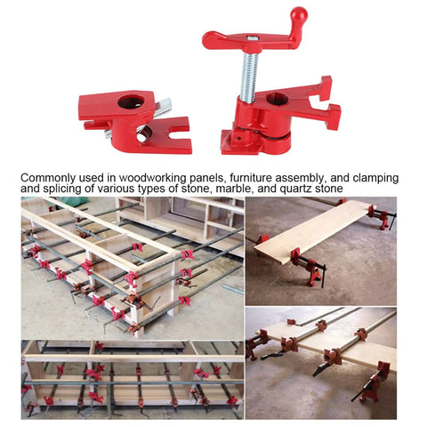 Three Quarters Inch Hand Crank Vertical Pipe Clamp Fixture For Woodworking, Cast Iron Spring Clip, Quick And Handy Woodworking Tool For Carpenters, Cabinet Makers, Furniture Assembly And More