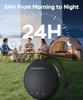 Round One Bluetooth Speaker With IPX8 Waterproof Shower Rating And Loud HD Sound Featuring 35W Peak Power outdoor setting