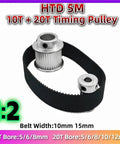 Heavy Duty Htd 5M Timing Pulley Kit With 10T And 20T Gears For Smooth Power Transmission And High Precision Belt Runs Great On Your CNC Project Or DIY Machine Setup, 1:2 ratio