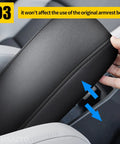 Custom Fit Armrest Cover For Hyundai Sonata 2015 2019 Black Console Pad with memory foam, faux leather cover being installed