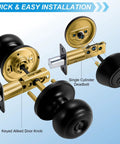 4 Pack Front Door Lock Set in Matte Black With Deadbolt and Door Knob, Keyed Alike Single Cylinder Lockset, Easy Install