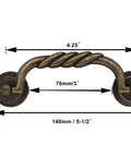 Two Pack Vintage Bronze Cabinet Pulls 4.25 Inch Center To Center For Doors Cabinets Chests And Drawers With Included M4 Screws