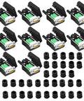 10 Pack DB9 Solderless RS232 Serial To 9 Pin Terminal Male Breakout Adapters Kit For Easy Wire Up Durable Copper Joints PP Housing No Welding Needed Ideal For DIY Electronics Projects And Robotics Tinkering, 10-pack set with terminal blocks