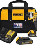 Compact 20V Max Cordless Impact Driver Kit With Quarter Inch Hex Chuck Three LED Lights One Hand Load Design Lightweight 2.8 Lb