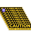 Heads Up Caution Low Clearance Signs 10 Pack Vinyl Decals Self Adhesive Weatherproof Waterproof For Roads Fields Stores Warehouses Construction Sites Non Rusting Laminated Safety Labels 10 pcs