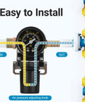 Diagram showing installation of Stainless Steel Air Compressor Pressure Regulator One Quarter Inch PT With Mounting Bracket And Gauge Adjustable