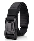 1 Inch Wide Nylon Belt For Men With Quick Release Heavy Duty Buckle Skinny Webbing Work Belt In Black 49 Inch Length Durable Rugged