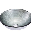 USZWBY Tempered Glass Bathroom Vessel Sink, Round Shape Spiral Pattern Sink with smooth surface and spiral design.