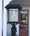Aspen Solar Lamp Post Light Outdoor Waterproof Aluminum With Clear Rain Glass 3-Inch Fitter in outdoor setting