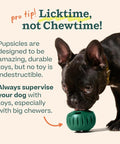 Power Chewer Pupsicle Dog Treat Toy For Strong Chewers Ultra Durable Rubber Chew Ball For Medium Dogs 25 To 75 Lbs Easy To Clean Long Lasting Fun That Keeps Pups Busy, dog licking green toy