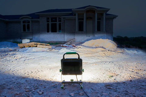 Portable Led Work Light With Dual Brightness Modes 7500 And 15000 Lumens Metal Housing Heavy Duty Stand 10 Ft Cord Ip65 Weatherproof Impact Resistant Lens Adjustable Tilt With Large Thumbwheels 5 Year Warranty