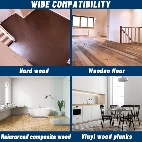Wide compatibility for laminate and wood floors using 20 Pack Flooring Spacers for Laminate and Wood Installations.