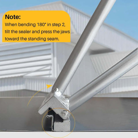 2-In-1 Standing Seam Tool For Roofing And Metal Work With Pro-Grade Dual Angle Control 90 And 180 Degrees demonstration