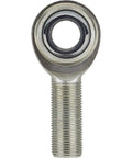 Heavy Duty Left Hand Heim Joint Rod End 11/16-18 Thread With 5/8 Inch Bore Zinc Plated Steel, front view with threaded end.